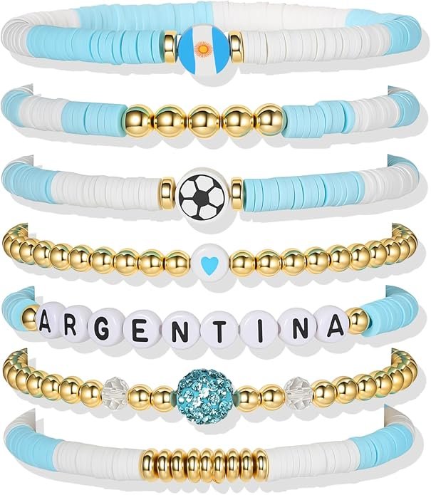 Argentina Game-day Cup Bracelet Stack Set 7pcs