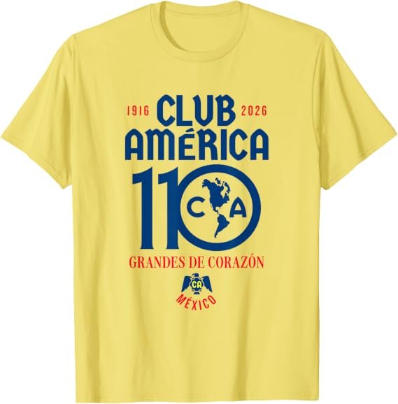Club America 110 Aniversario Grandes de Corazón Fútbol T-Shirt