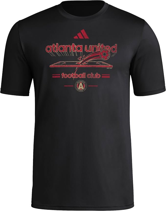 adidas Men's Atlanta United Fc Vintage World Pre-Game Short Sleeve T-Shirt-black