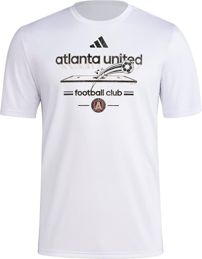 adidas Men's Atlanta United Fc Vintage World Pre-Game Short Sleeve T-Shirt-white