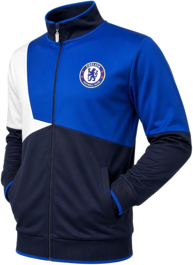 Icon Sports Chelsea Track Jacket Adult Sizes, Official Chelsea FC Zip-Up Training Jacket