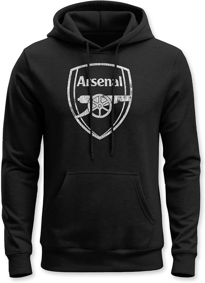 Arsenal FC Mono Badge Fleece Pullover Premium Soccer Hoodie-black