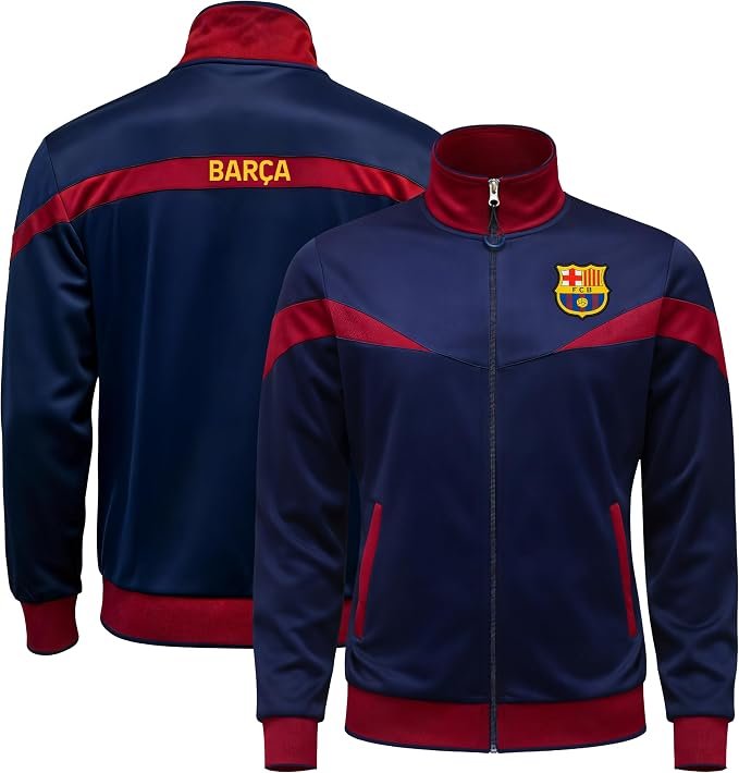 Officially Licensed FC Barcelona Soccer Track Jacket - Unisex Adult