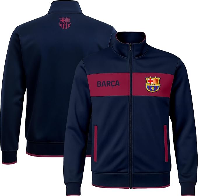 Officially Licensed FC Barcelona Soccer Track Jacket - Unisex Adult