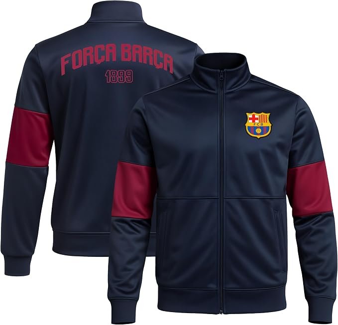 Officially Licensed FC Barcelona Soccer Track Jacket - Unisex Adult