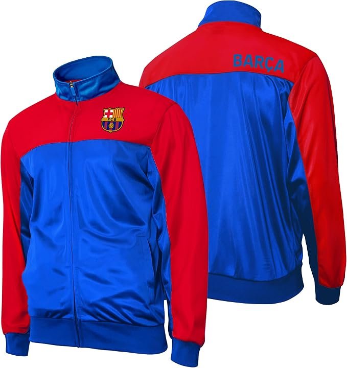 Officially Licensed FC Barcelona Soccer Track Jacket - Unisex Adult