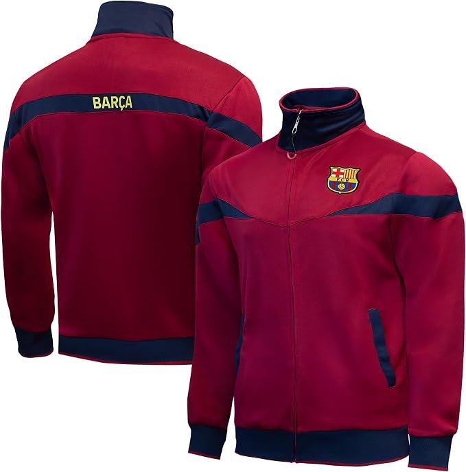 Officially Licensed FC Barcelona Soccer Track Jacket - Unisex Adult