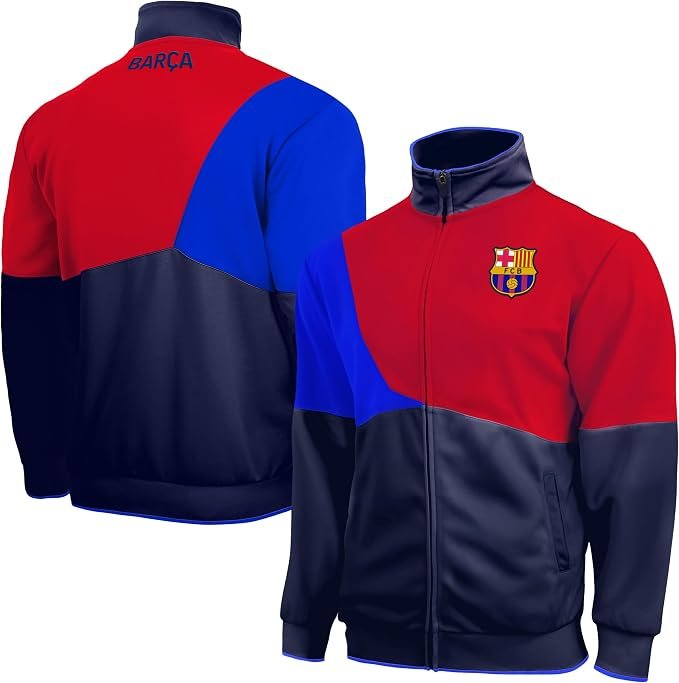 Officially Licensed FC Barcelona Soccer Track Jacket - Unisex Adult